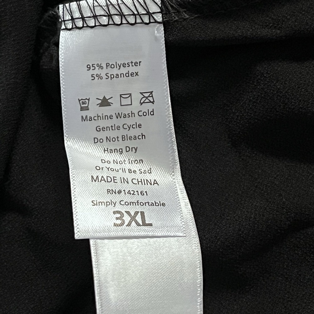 LulaRoe Solid Black Size 3X Pullover T-shirt Dress Short Sleeve Chelsea Style - Picture 9 of 11
